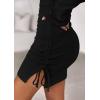 imagePRETTYGARDEN Long Sleeve Dress for Women Early Fall Fashion 2025 Cocktail Party Bodycon Off The Shoulder Mini Ruched DressesBlack