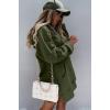 imagePRETTYGARDEN Oversized Sweatshirt for Women 2025 Fall Pullover Casual Long Sleeve Split Hem Hoodie Dress with Kangaroo PocketArmy Green