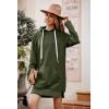 imagePRETTYGARDEN Oversized Sweatshirt for Women 2025 Fall Pullover Casual Long Sleeve Split Hem Hoodie Dress with Kangaroo PocketArmy Green