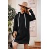 imagePRETTYGARDEN Oversized Sweatshirt for Women 2025 Fall Pullover Casual Long Sleeve Split Hem Hoodie Dress with Kangaroo PocketBlack
