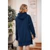 imagePRETTYGARDEN Oversized Sweatshirt for Women 2025 Fall Pullover Casual Long Sleeve Split Hem Hoodie Dress with Kangaroo PocketBlue