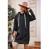 imagePRETTYGARDEN Oversized Sweatshirt for Women 2025 Fall Pullover Casual Long Sleeve Split Hem Hoodie Dress with Kangaroo PocketDark Grey