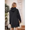 imagePRETTYGARDEN Oversized Sweatshirt for Women 2025 Fall Pullover Casual Long Sleeve Split Hem Hoodie Dress with Kangaroo PocketDark Grey