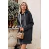 imagePRETTYGARDEN Oversized Sweatshirt for Women 2025 Fall Pullover Casual Long Sleeve Split Hem Hoodie Dress with Kangaroo PocketDark Grey