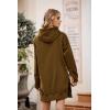 imagePRETTYGARDEN Oversized Sweatshirt for Women 2025 Fall Pullover Casual Long Sleeve Split Hem Hoodie Dress with Kangaroo PocketDark Khaki