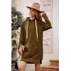 imagePRETTYGARDEN Oversized Sweatshirt for Women 2025 Fall Pullover Casual Long Sleeve Split Hem Hoodie Dress with Kangaroo PocketDark Khaki
