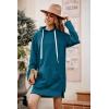 imagePRETTYGARDEN Oversized Sweatshirt for Women 2025 Fall Pullover Casual Long Sleeve Split Hem Hoodie Dress with Kangaroo PocketLake Blue