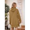 imagePRETTYGARDEN Oversized Sweatshirt for Women 2025 Fall Pullover Casual Long Sleeve Split Hem Hoodie Dress with Kangaroo PocketLight Khaki