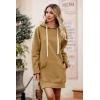 imagePRETTYGARDEN Oversized Sweatshirt for Women 2025 Fall Pullover Casual Long Sleeve Split Hem Hoodie Dress with Kangaroo PocketLight Khaki