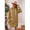 imagePRETTYGARDEN Oversized Sweatshirt for Women 2025 Fall Pullover Casual Long Sleeve Split Hem Hoodie Dress with Kangaroo PocketLight Khaki