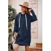 imagePRETTYGARDEN Oversized Sweatshirt for Women 2025 Fall Pullover Casual Long Sleeve Split Hem Hoodie Dress with Kangaroo PocketNavy