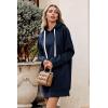 imagePRETTYGARDEN Oversized Sweatshirt for Women 2025 Fall Pullover Casual Long Sleeve Split Hem Hoodie Dress with Kangaroo PocketNavy