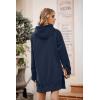 imagePRETTYGARDEN Oversized Sweatshirt for Women 2025 Fall Pullover Casual Long Sleeve Split Hem Hoodie Dress with Kangaroo PocketNavy