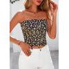 imagePRETTYGARDEN Strapless Tube Tops for Women 2025 Summer Mesh Floral Y2K Bandeau Cute Crop Top Trendy Going Out OutfitsBrown Leopard