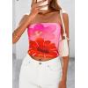 imagePRETTYGARDEN Strapless Tube Tops for Women 2025 Summer Mesh Floral Y2K Bandeau Cute Crop Top Trendy Going Out OutfitsPink