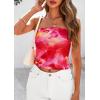 imagePRETTYGARDEN Strapless Tube Tops for Women 2025 Summer Mesh Floral Y2K Bandeau Cute Crop Top Trendy Going Out OutfitsRose Red
