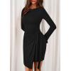 imagePRETTYGARDEN Women 2025 Mini Bodycon Dresses Long Sleeve Ruched Fitted Short Night Out Trendy Party Club Outfits Fall ClothesBlack