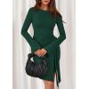 imagePRETTYGARDEN Women 2025 Mini Bodycon Dresses Long Sleeve Ruched Fitted Short Night Out Trendy Party Club Outfits Fall ClothesDark Green