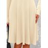 imagePRETTYGARDEN Womens Fall Short Dress Ribbed Knit Crewneck Long Sleeve A Line Flowy Casual Elegant Going Out Winter DressesBeige