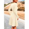 imagePRETTYGARDEN Womens Fall Short Dress Ribbed Knit Crewneck Long Sleeve A Line Flowy Casual Elegant Going Out Winter DressesBeige