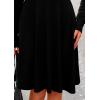 imagePRETTYGARDEN Womens Fall Short Dress Ribbed Knit Crewneck Long Sleeve A Line Flowy Casual Elegant Going Out Winter DressesBlack