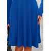 imagePRETTYGARDEN Womens Fall Short Dress Ribbed Knit Crewneck Long Sleeve A Line Flowy Casual Elegant Going Out Winter DressesBlue