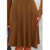 imagePRETTYGARDEN Womens Fall Short Dress Ribbed Knit Crewneck Long Sleeve A Line Flowy Casual Elegant Going Out Winter DressesBrown