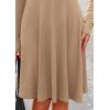 imagePRETTYGARDEN Womens Fall Short Dress Ribbed Knit Crewneck Long Sleeve A Line Flowy Casual Elegant Going Out Winter DressesKhaki