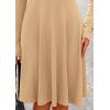 imagePRETTYGARDEN Womens Fall Short Dress Ribbed Knit Crewneck Long Sleeve A Line Flowy Casual Elegant Going Out Winter DressesLight Apricot