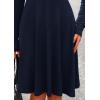imagePRETTYGARDEN Womens Fall Short Dress Ribbed Knit Crewneck Long Sleeve A Line Flowy Casual Elegant Going Out Winter DressesNavy