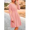 imagePRETTYGARDEN Womens Fall Short Dress Ribbed Knit Crewneck Long Sleeve A Line Flowy Casual Elegant Going Out Winter DressesPink
