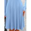 imagePRETTYGARDEN Womens Fall Short Dress Ribbed Knit Crewneck Long Sleeve A Line Flowy Casual Elegant Going Out Winter DressesSky Blue