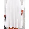 imagePRETTYGARDEN Womens Fall Short Dress Ribbed Knit Crewneck Long Sleeve A Line Flowy Casual Elegant Going Out Winter DressesWhite
