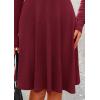 imagePRETTYGARDEN Womens Fall Short Dress Ribbed Knit Crewneck Long Sleeve A Line Flowy Casual Elegant Going Out Winter DressesWine Red