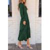 imagePRETTYGARDEN Womens Fall Spring Midi Dress Long Sleeve Floral Smocked Elegant Wedding Guest Long Flowy Dresses with PocketsDark Green