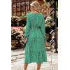 imagePRETTYGARDEN Womens Floral Boho Dress Fall Long Sleeve Wrap V Neck Ruffle Flowy Maxi Spring Wedding Guest Vacation DressesBgreen
