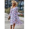 imagePRETTYGARDEN Womens Floral Boho Dress Fall Long Sleeve Wrap V Neck Ruffle Flowy Maxi Spring Wedding Guest Vacation DressesFloral Apricot