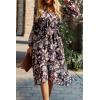 imagePRETTYGARDEN Womens Floral Boho Dress Fall Long Sleeve Wrap V Neck Ruffle Flowy Maxi Spring Wedding Guest Vacation DressesFloral Black