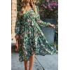 imagePRETTYGARDEN Womens Floral Boho Dress Fall Long Sleeve Wrap V Neck Ruffle Flowy Maxi Spring Wedding Guest Vacation DressesFloral Green
