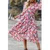 imagePRETTYGARDEN Womens Floral Boho Dress Fall Long Sleeve Wrap V Neck Ruffle Flowy Maxi Spring Wedding Guest Vacation DressesFloral Pink