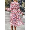imagePRETTYGARDEN Womens Floral Boho Dress Fall Long Sleeve Wrap V Neck Ruffle Flowy Maxi Spring Wedding Guest Vacation DressesFloral Pink