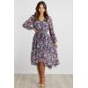 imagePRETTYGARDEN Womens Floral Boho Dress Fall Long Sleeve Wrap V Neck Ruffle Flowy Maxi Spring Wedding Guest Vacation DressesFloral Purple