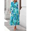 imagePRETTYGARDEN Womens Floral Maxi Dress 2025 Fall Long Sleeve V Neck Casual A Line Long Flowy Boho Party DressesBlue