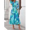 imagePRETTYGARDEN Womens Floral Maxi Dress 2025 Fall Long Sleeve V Neck Casual A Line Long Flowy Boho Party DressesBlue