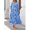 imagePRETTYGARDEN Womens Floral Maxi Dress 2025 Fall Long Sleeve V Neck Casual A Line Long Flowy Boho Party DressesFloral Blue