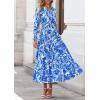 imagePRETTYGARDEN Womens Floral Maxi Dress 2025 Fall Long Sleeve V Neck Casual A Line Long Flowy Boho Party DressesFloral Blue