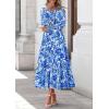 imagePRETTYGARDEN Womens Floral Maxi Dress 2025 Fall Long Sleeve V Neck Casual A Line Long Flowy Boho Party DressesFloral Blue
