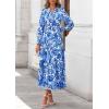 imagePRETTYGARDEN Womens Floral Maxi Dress 2025 Fall Long Sleeve V Neck Casual A Line Long Flowy Boho Party DressesFloral Blue