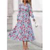 imagePRETTYGARDEN Womens Floral Maxi Dress 2025 Fall Long Sleeve V Neck Casual A Line Long Flowy Boho Party DressesFloral Blue Red