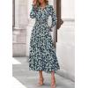 imagePRETTYGARDEN Womens Floral Maxi Dress 2025 Fall Long Sleeve V Neck Casual A Line Long Flowy Boho Party DressesFloral Blue Yellow